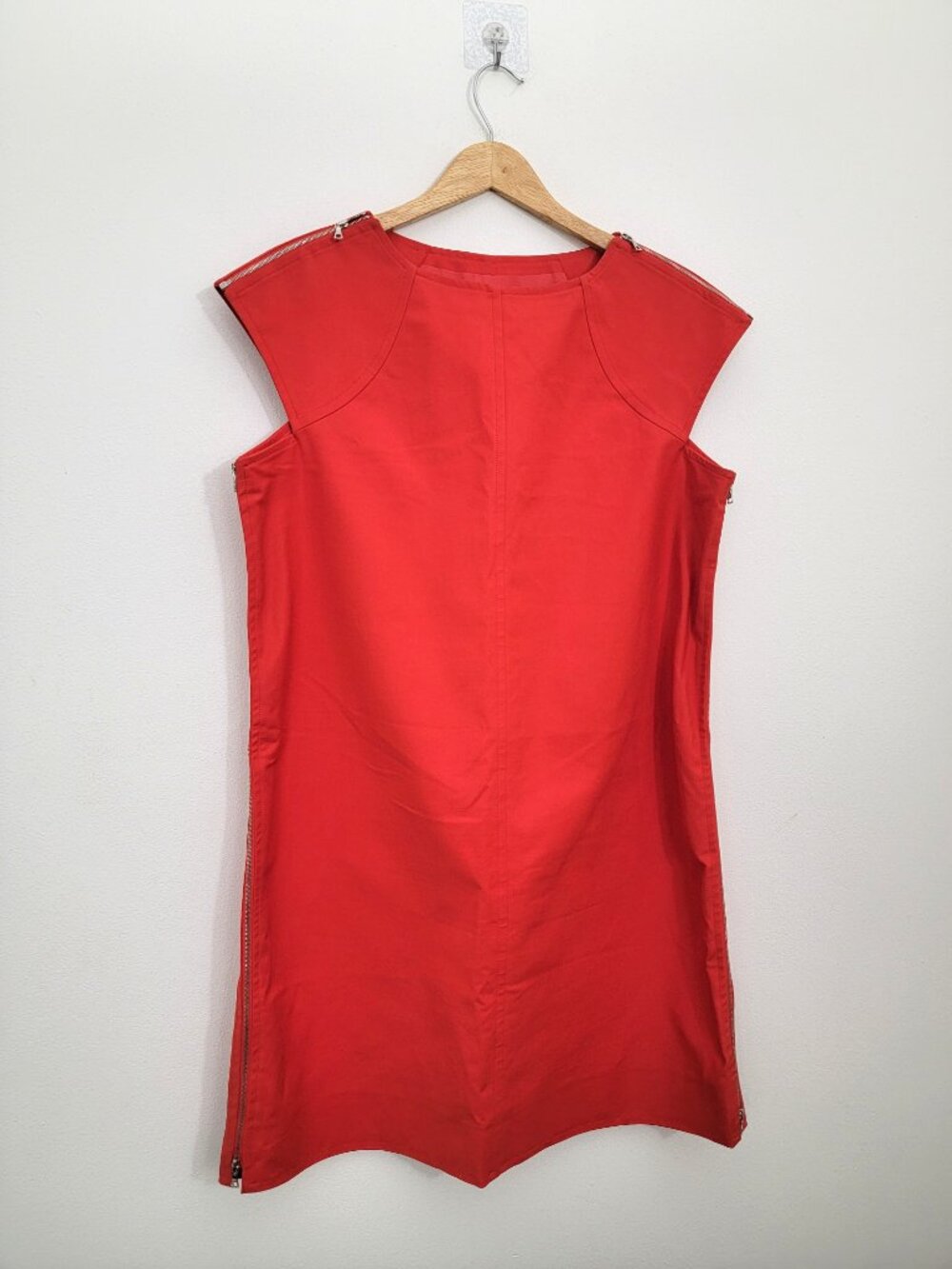 Vintage Courreges Zipper Mini Dress Red 12